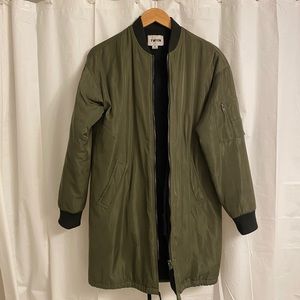Bomber jacket, longline oversized, size small